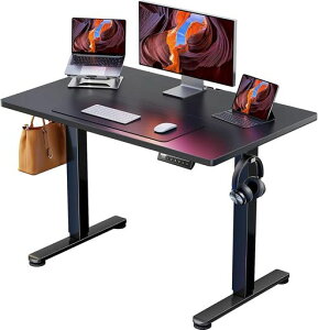 ErGear�d���I�t�B�X���[�N�e�[�u�����~���f�X�N�X�^���f�B���O�f�X�N��100cm�����������[�@�\�㉺�������~�É����[�t�b�N�t������Ɗ��e�����[�N�y��100x���s��60x����72-118cm�z(�u���b�N)
