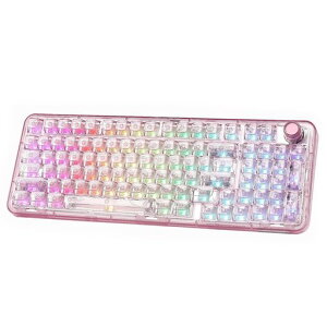 YUNZII X98 QMK/VIA�Ή� ���C�����X ���J�j�J�� �Q�[�~���O�L�[�{�[�h �����L�[�L���b�v 3���[�h�ڑ� BT5.0/2.4GHz/USB-C �z�b�g�X���b�v�\ �����ς݃X�C�b�` �K�X�P�b�g�\�� RGB�o�b�N���C�g