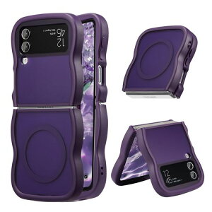 UEEBAI�Ή�SamsungGalaxyZFlip3/ZFlip45G�p�̃P�[�X����TPU�E�F�[�u�f�U�C���X�}�z�P�[�X�N���A�����l�C�������P�[�XMagSafe�Ή����^�y�ʑϏՌ��g�^�o���p�[