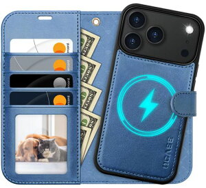OCASE for iPhone 17 Pro Max �Ή��P�[�X �E�H���b�g�t���J�[�h�z���_�[ �}�O�l�b�g�����O���\ 2 in 1 �t���b�vPU���U�[ �X�}�[�g�t�H���P�[�X�J�o�[ �t�H���I RFID�u���b�N�@�\�t���L�b�N�X�^�c