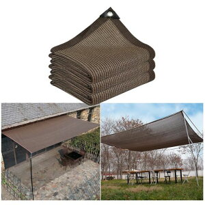 MASTORE遮光ネット6x6mサンシェードベランダ高密度ポリエチレン日除けオーニングシェードUVカット取り付けも簡単バルコニーカーテン庭フェンス日除けも風通しも両立(コーヒー色)