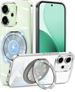 CexitesuoForOPPOReno145G�P�[�X�N���A�����O�t��360°��]�X�^���h�ϏՌ��I�b�|���m4�J�o�[���^�y�ʐl�Copporeno14�X�}�z�P�[�X����TPU�ԍڃz���_�[�Ή�(�N���A)