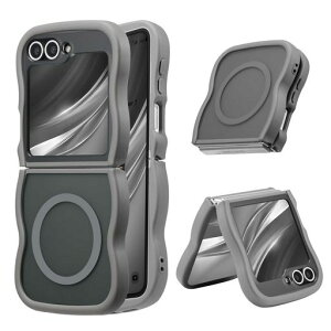 UEEBAI�Ή�SamsungGalaxyZFlip5/ZFlip65G�p�̃P�[�X����TPU�E�F�[�u�f�U�C���X�}�z�P�[�X�N���A�����l�C�������P�[�XMagSafe�Ή����^�y�ʑϏՌ��g�^�o���p�[