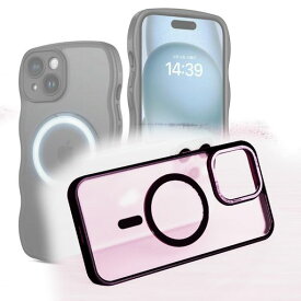 [ウェーブ&スタンド]GUAGUAいphone15ケースクリアウェーブiPhone15ソフトTPUうねうねケースマット人気韓国耐衝撃超軽量薄型おしゃれ黄ばみなしスマホケースいphone15ワイヤレス充電