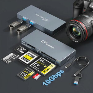 �y2025�ŐV�^�z8in1 CFexpress Type B �J�[�h���[�_�[ USB 3.2 Type C/USB A to CFexpress B �������J�[�h�A�_�v�^ 10Gbps�����]�� 8�������ǂݏ��� �A���~�����V�F�� LED�\��