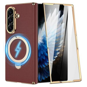 Galaxy Z Fold7 �P�[�X MagSafe�Ή��}�O�l�b�g�X�^���h���� �K���X�t�B�����t�� �{�v�� (���b�h, Galaxy Z Fold7)