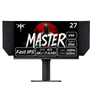 KTC 27�C���` �Q�[�~���O���j�^�[ 4K 160Hz FHD 320Hz Fast IPS HDR400 H27P8