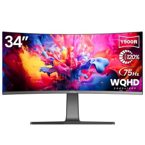 �y34�C���` �ȖʃQ�[�~���O���j�^�[�zSuevery �E���g�����C�h UWQHD (3440x1440) 75Hz PC���j�^�[ 21:9 IPS�p�l�� R1900 HDR10�Ή� Type-C/HDMI/DP 10bit�J���[ �X�s�[�J�[����