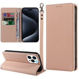 MINIKA iPhone 15 Pro �p �P�[�X �蒠�^ �X�g���b�v�t�� ����PU���U�[ 3���̃J�[�h�����[ �������y�x�[�W���z
