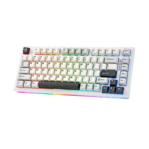 YUNZII YZ75 75% �z�b�g�X���b�v�Ή����C�����X�Q�[�~���O�L�[�{�[�h RGB�o�b�N���C�g BT5.0/2.4G/USB-C�ADye Sub PBT�L�[�L���b�v Linux/Win/Mac�p �Z�K�F�؎擾 (�z���C�g, �K�e�����v�� �C�G���[��)