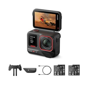 Insta360 Ace Pro 2 �f���A���o�b�e���[�L�b�g-SD�J�[�h�Ȃ� ���C�J�Ƃ̋����J���ɂ��h���d�l��8K�A�N�V�����J�����B1/1.3�C���`�Z���T�[�A�f���A��AI�`�b�v �Ï����\