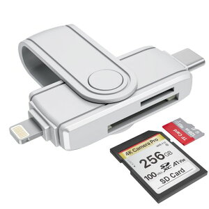 SD�J�[�h���[�_�[iPhone/iPad�p2-in-1iPhoneSD�J�[�h���[�_�[SD/TF�����ǂݏ���OTG�Ή��ʐ^/����o�������]��iPhone/iPad/iOS/Android�X�}�z/MacBookPro