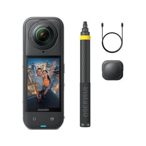 Insta360 X5 No Drone�L�b�g- �h�� 8K 360�x�S�i�J�����A�����Ȃ����B��_���ʁA�����Ï����\�A���Ō����\�ȃ����Y�A3���ԃo�b�e���[�A�N���A�ȃI�[�f�B�I�A��u���␳