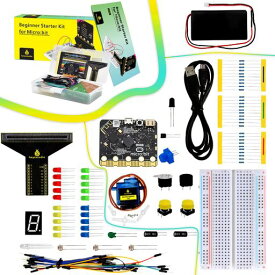 KEYESTUDIO Microbit Basic Starter Kit for BBC Micro:bit V2 アクセサリ STEMキット コーディング キッズ ビギナー向け (Micro:bit V2付属)