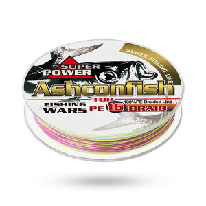 AshconfishPEラインPE2号-20号100MマルチカラーX16高強度高感度高飛距離
