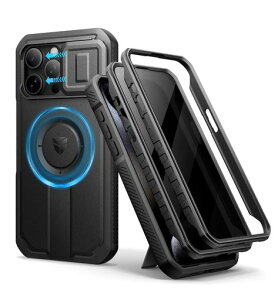 Dexnor iPhone 15 Pro Max�Ή� �X���C�h���J�����J�o�[&�����\�L�b�N�X�^���h&�̂������h�~�t�B�����t�� MagSafe�Ή� �ϏՌ��o���p�[�P�[�X&���C�ی�J�o�[ �u���b�N(�u���b�N)