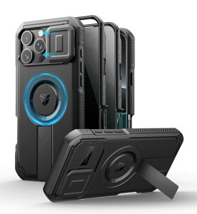 Dexnor iPhone 16 Pro Max�Ή� �X���C�h���J�����J�o�[&�����\�L�b�N�X�^���h&�̂������h�~�t�B�����t�� MagSafe�Ή� �ϏՌ��o���p�[�P�[�X&���C�ی�J�o�[ �u���b�N(�u���b�N)