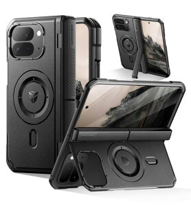 Dexnor Google Pixel 10 Pro Fold�p�P�[�X �}�O�l�b�g�� �O�ʉ�ʕی�t�B����&�q���W�ی�t�� �t���{�f�B���O�h�ی�J�o�[�o���p�[�P�[�X(�u���b�N)