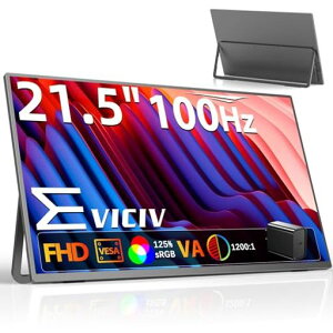 EVICIV ���o�C�����j�^�[ 21.5�C���` 100Hz FHD �y����� VA�p�l���z ���� ���o�C���f�B�X�v���C �����^ �X�^���h�t�� USB-C���d 1200:1 125% sRGB 300nit�P�x HDR ���^ �T�u���j�^�[ �Ǌ|��