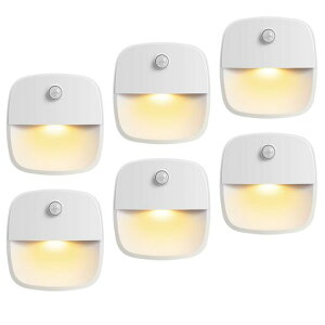 AMIRLED人感センサーライトキッチン用ライト電池式LEDライトナイトライト室内モーションセンサー搭載小型暖黄色イェロー6個セット