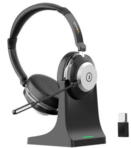 Wantek882BTC���C�����XBluetooth�w�b�h�Z�b�g�����[�d�X�^���h�t���m�C�Y�L�����Z�����O�}�C�N����45���ԘA���g�p�~���[�g�{�^��270�x��]���ʒ����Ɩ��p/�R�[���Z���^�[/�e�����[�N/Web��c�c