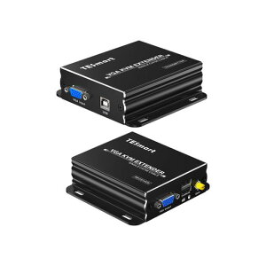 TESmart KVM VGA �G�N�X�e���_�[ 300m(984�t�B�[�g) ������ VGA LAN�P�[�u�� ���� �P��UTP/FTP(CAT5e/6) �P�[�u���o�R 1080P@60Hz ���M�@1��+��M�@1��