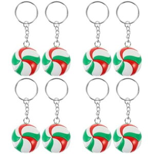 Toyvianバレーボールキーホルダースポーツキーチェーンキーリングチャームミニチュア模型運動会景品お守り必勝祈願応援グッズ念品装飾品8個