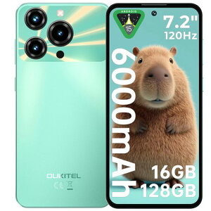 [7.2HD+����SIM�t���[�X�}�z�{��]OUKITELC6964MPAI�J����120Hz���t���b�V�����[�gSIM�t���[�X�}�[�g�t�H��6000mAh��e�ʃo�b�e���[Android�X�}�z