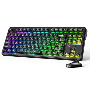 ATTACK SHARK X87ULTRA ���J�j�J���L�[�{�[�h ���C�����X �Q�[�~���O�L�[�{�[�h �O���[�h�ڑ�(Bluetooth/2.4GHz/�L��)8000Hz 0.125ms����x�� �z�b�g�X���b�v�Ή� �J�X�^�����j�A�� Gasket�\��