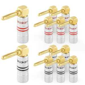 Nakamichi Excel �V���[�Y 24K �����b�L Banana Plugs �o�i�i �v���O 12 AWG - 18 AWG �Q�[�W �T�C�Y 4 mm �X�s�[�J�[ �A���v Hi-Fi AV �X�e���I �z�[���V�A�^�[ �I�[�f�B�I ���C���[ �P�[�u��