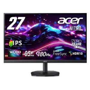 Acer �Q�[�~���O���j�^�[ 27�C���` IPS WQHD ����� 180Hz 0.5ms DCI-P3 95% VRB�@�\ HDR10 AMD FreeSync HDMI 2.0 DisplayPort v1.2 �X�s�[�J�[�E�w�b�h�t�H���[�q����