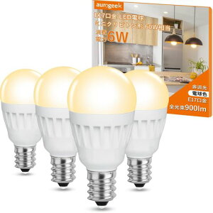 aurogeek�~�j�N���v�g���^LED�d��E17����60W�`����900lm�d���F240°�L�z��2700K�����Ή��ȃG�le17led�d���F�䏊�g�C�����r���O�_�C�j���O�E�ߏ��Q���L�����֏Ɩ��p�����s��4��