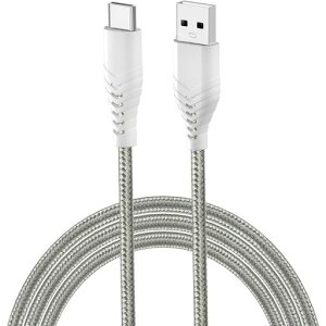 AcbandsUSBTypeCケーブル【1本セット/3m/グレー】QC3.0対応3A高耐久編組ケーブルUSB-A&USB-Cたいぷし急速ケーブル【Xperia/Samsung/Galaxy/Pixel/iphone15