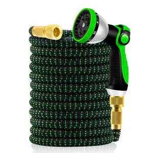 Yofidraホース散水ホース伸縮ホース3倍伸びる超軽量0.9kg10in1散水ノズル2mmラテックス内層超強度外層材料超軽量耐久耐摩擦性多くの蛇口対応可能収納しやすい絡まりにくい伸びるホース水や…