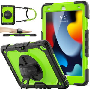 SEYMAC stock iPad 10.2�C���` ��9����/��8����/��7�����p �P�[�X �ϏՌ� �ی�t�B�����t�� �y�����[ 360°��]�X�^���h �n���h�X�g���b�v �V�����_�[�X�g���b�v �S�ʕی�J�o�[ (�O���[��+�u���c