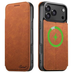 JCGOOD �蒠�^ �P�[�X for iPhone 17 Pro MagSafe�Ή� ��phone17 Pro �P�[�X �}�O�Z�[�t ���C�����X�[�d�Ή� �J�[�h���[ �A�C�t�H��17 �v�� �J�o�[ �蒠 �X�^���h�@�\ ���z�^ �J�[�h���� �}�O�l�b�g�� �c