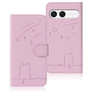 Rosbtib向けのxperia10viiケース手帳型docomoSO-52Fカバー流れ星子猫エクスペリア10viiケース手帳型可愛い猫柄ねこXperia10VII手帳型ケース財布型耐衝撃携帯カバー