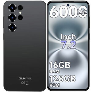 OUKITELC68Sim�t���[�X�}�z�{��7.2�C���`����Android15�X�}�z�{��64MP+8MP�J�����X�}�[�g�t�H��6000mAh��e�ʃo�b�e���[16GBRAM+128GBROM1TB�g���\