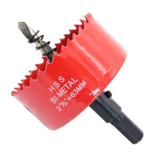 ホールソー、LAIWEIホールカッター、ホルソー、電動ドリルツール木材の穴あけに使用、薄い金属板、アルミニウムプロファイル、PVCおよびその他の材料、サークルカッター(切削直径63mm)