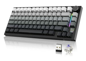ATTACK SHARK X820ULTRA ���J�j�J���L�[�{�[�h 75% 3���[�h �K�X�P�b�g 5�w���� LED�f�B�X�v���C �m�u 4000mAh