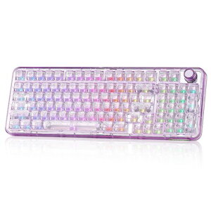 YUNZII X98 QMK/VIA�Ή� ���C�����X ���J�j�J�� �Q�[�~���O�L�[�{�[�h �����L�[�L���b�v 3���[�h�ڑ� BT5.0/2.4GHz/USB-C �z�b�g�X���b�v�\ �����ς݃X�C�b�` �K�X�P�b�g�\�� RGB�o�b�N���C�g