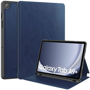 Galaxy Tab A9 Plus�K�p�P�[�X�J�o�[ �蒠�^ �S�ʕی� Samsung SM-X210/X216 11�C���`�^�u���b�g�p����PU���U�[�P�[�X ���[�|�P�b�g/�X�^���h�@�\�t�� �I�[�g�X���[�v�@�\���� (�l�C�r�[, Galaxy Tab A9