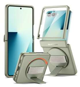 SURITCH �Ή�Samsung Galaxy Z Flip 7�P�[�X�A360°��]���n���h�X�g���b�v�t���A�O���b�v�z���_�[�A�L�b�N�X�^���h�A�X�N���[���v���e�N�^�[�A�q���W�ی�A�X�����Ŋ��ȑϏՌ��ی�J�o�[ - �O�c