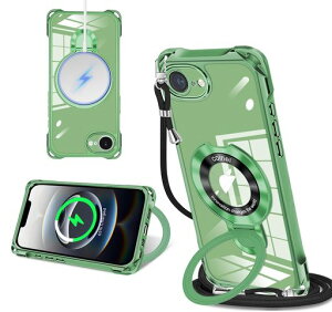 iPhone 16E/iPhone 17E �N���A �P�[�X MagSafe �Ή� �X�g���b�v�t�� �V�����_�[�^�C�v �؍��� ���炵�� �V���v�� ���Γ��� �X�^���h�@�\ �c�����Ή� �ϏՌ��� �A�C�t�H�� SE4 �y�� ���^ ���ϖh�~ �c