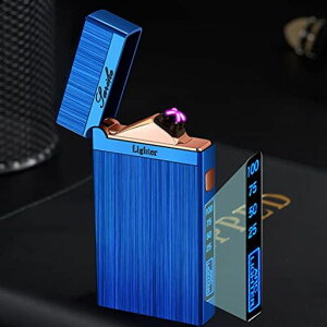 Rsbye防風usb充電式電子ライタープラズマダブルアーク電気ライター屋外照明懐中電灯残りの電力ディスプレイファッションメタルライター
