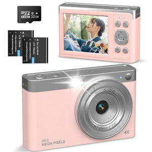 【2025新登場】4Kデジタルカメラデジカメ5000万画素コンパクト小型軽量手ぶれ補正16倍ズームAF2.88インチIPS大画面ポケットカメラVLOG初心者卒業旅行学生誕生日演出入学式運動会こどもの日…
