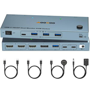 �f�X�N�g�b�v+���b�v�g�b�v,2����2�o�� �f���A�����j�^�[ USB-C HDMI DP Type-C KVM�X�C�b�` 4K@60Hz USB3.0 KVM �ؑ֊�A100W PD�A2��̃��j�^�[��1�g�̃L�[�{�[�h �}�E�X�����L�ł���
