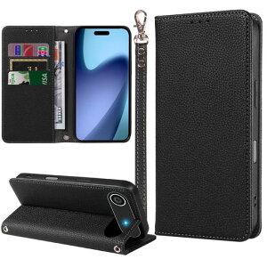 MINIKA iPhone Air �p �P�[�X �蒠�^ �X�g���b�v�t�� ����PU���U�[ 3���̃J�[�h�����[ �������y�u���b�N�z