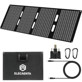 ELECAENTA40WソーラーパネルPD30W/QC3.0/DC充電対応超小型軽量1.35kgIP68防水ETFEソーラーチャージャー折りたたみ式単結晶スマホ/タブレット/モバイルバッテリー/ポータブル電源充電用キャンプ