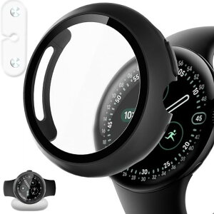 GYOKUYU [�P�[�X+�[�d�⏕�A�_�v�^�[] FOR Google Pixel Watch 5/4 41mm/45mm �ی�(45mm/�u���b�N)